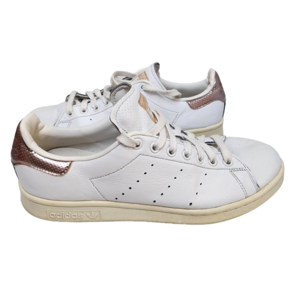 RARE VINTAGE ADIDAS STAN SMITH WOMENS WHITE LEATHER SNEAKERS - Picture 5 of 9